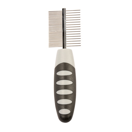 [10078] Duo detangling Comb 16+31 pins small mammals [black/grey (Black)]