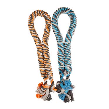 Twisted Cotton Rope With Knots [blue/orange (Blue)]