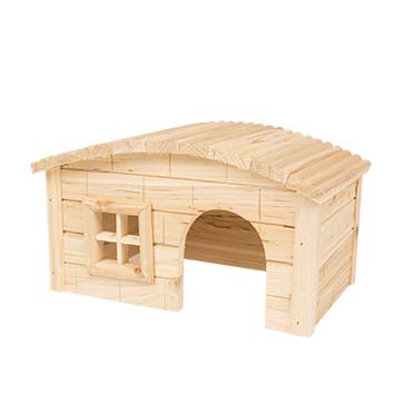 Holzlodge Mit Rindendach Nagetier