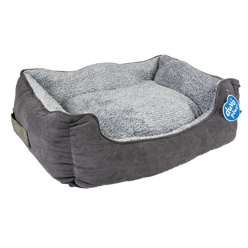[11944] Bed rectangular corduroy ash [black/grey (Black)]