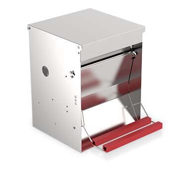Galvanised poultry feeder with feet
