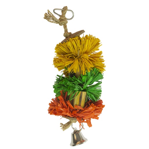Raffia grass pompom with bamboo and coconut [multicolored (Multi)]