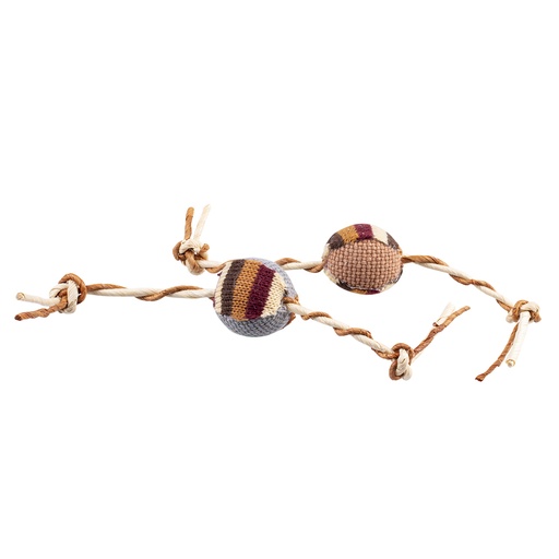 [12055] Knitted ball with strings [brown (Brown)]