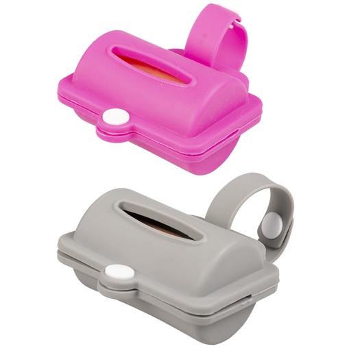 [11494] Hundekotbeutel Dispenser Silikon [grau/rosa (Grau)]