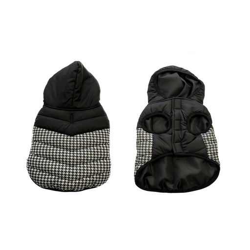 Dog jacket puffer [black/white (Black)]