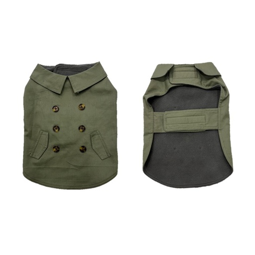 Dog jacket trench coat [green (Green)]