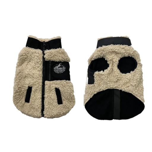 Dog jacket sheep skin [black/white (Black)]