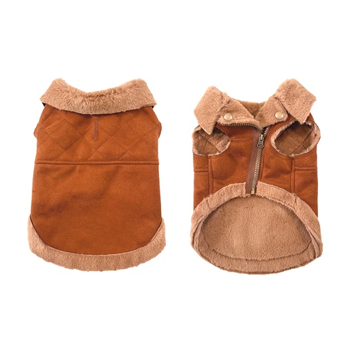 Dog jacket stylish quilt [beige (Brown)]