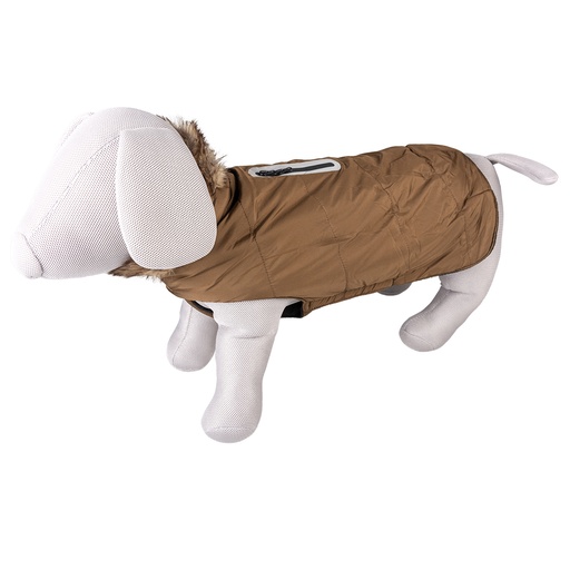 Hunde Mantel Fluffy Kapuze [eis (Braun)]