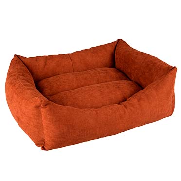 Bed rectangular Velvet Copper [red (Red)]
