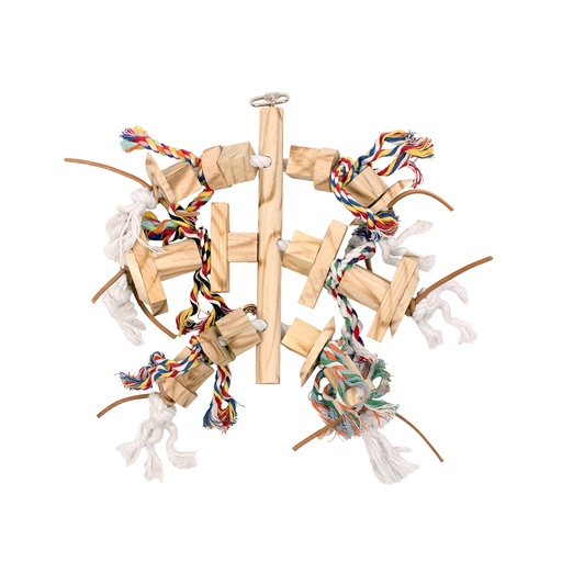 [4745060] Houten Hanger Met Leder & Touw