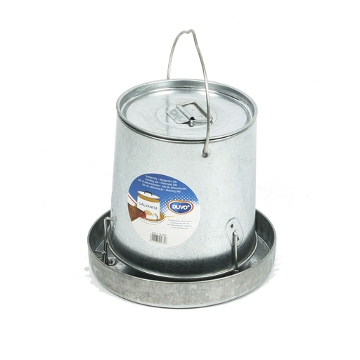 Galvanised feeder with lid