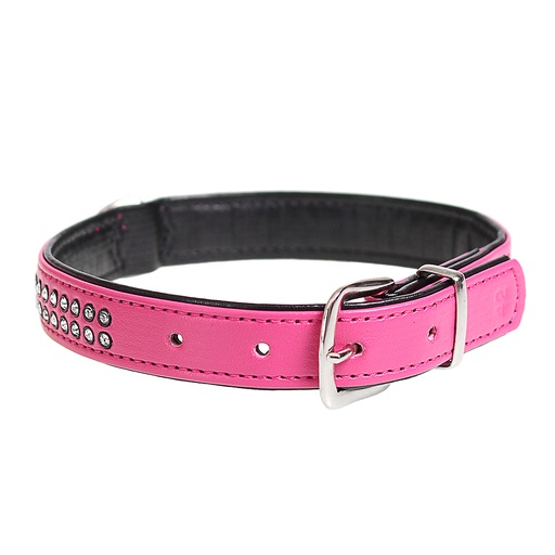 [5001218] Crystal chic cuirette collier [fuchsia (Violet)]