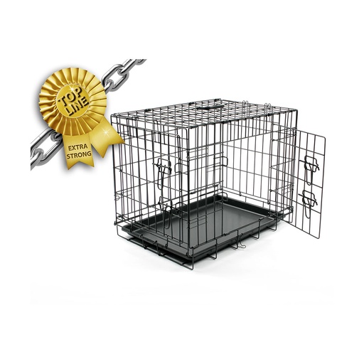 Topline cage fer pliable 2 portes tp [noir (Noir)]