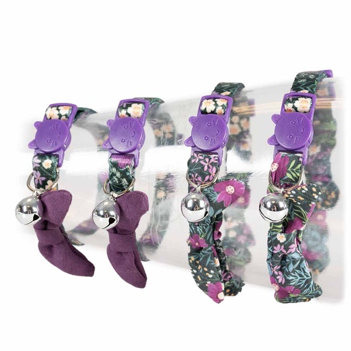 [15562] Katzenhalsband Retro-Blumen [gemischte farben (Multi)]