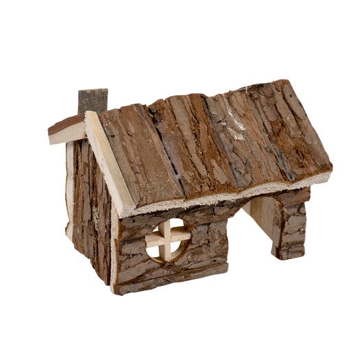 [10239] Small animal wooden lodge bark