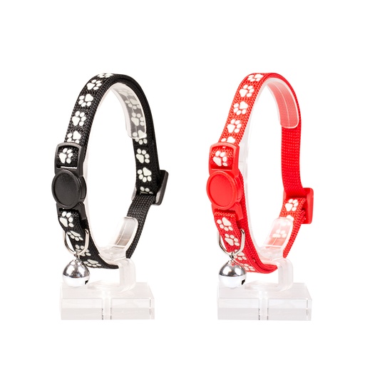 [11160] Katzenhalsband Pfoten nylon [gemischte farben (Multi)]