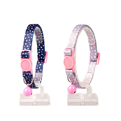 [11174] Cat collar dots nylon [mixed colors (Multi)]