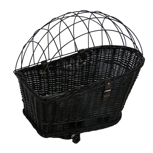 [11313] Provence wicker bicycle basket back & cushion [black (Black)]