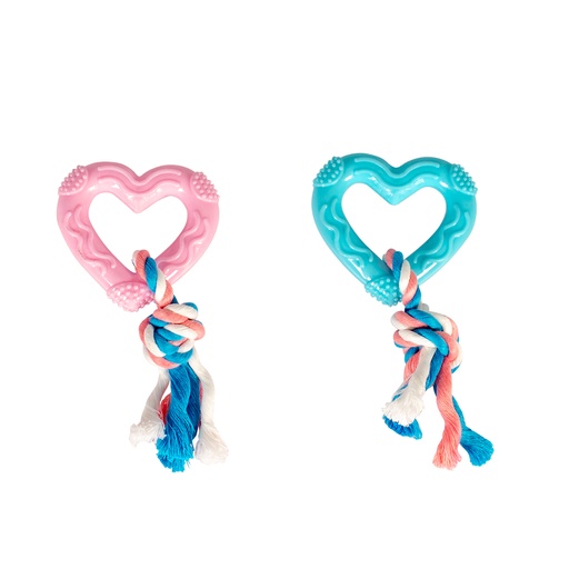 [11427] Puppy TPR Heart With Cotton Rope [mixed colors (Multi)]
