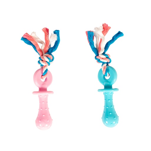 [11431] Puppy TPR Teether With Cotton Rope [mixed colors (Multi)]