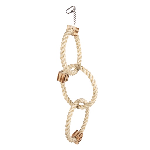 [11580] Triple Ring In Sisal Und Holz Bbq Blöcke