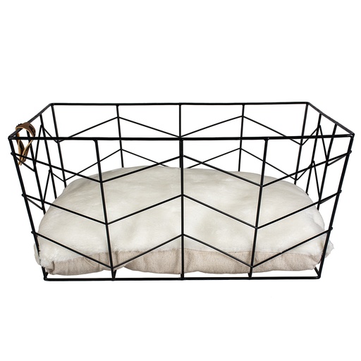 [11821] CAVIAR RECTANGLE METAL BASKET [black (Black)]
