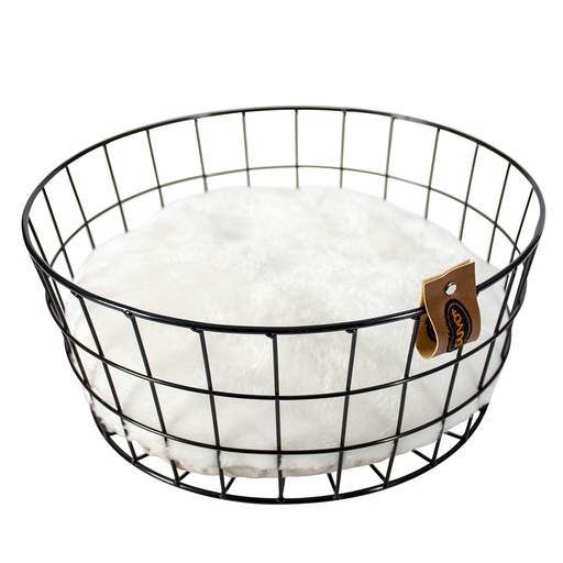 [11822] CAVIAR ROUND METAL BASKET [black (Black)]