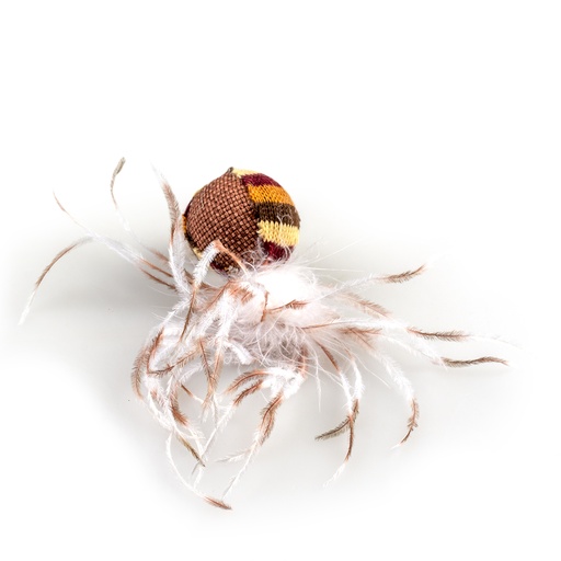 [12058] Knitted Ball mit Federn [braun (Braun)]