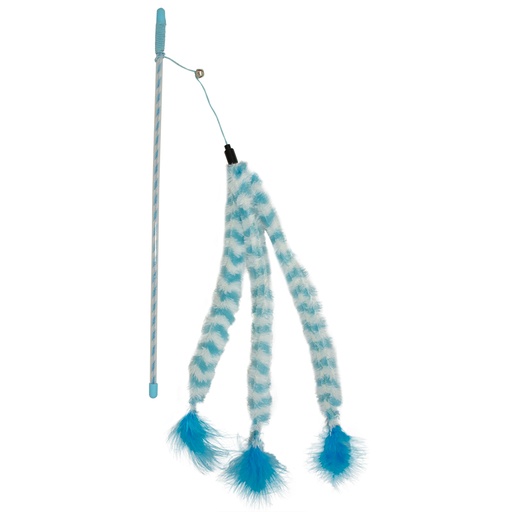 [12067] Playing rod Catchy fluffy tail [blue/white (Blue)]