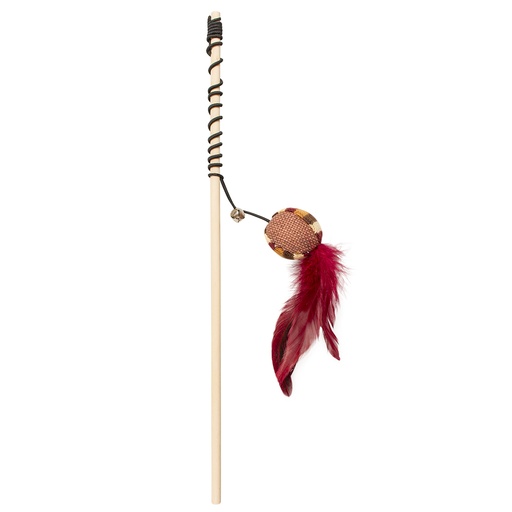 [12070] Playing rod Knitted feather ball [brown (Brown)]