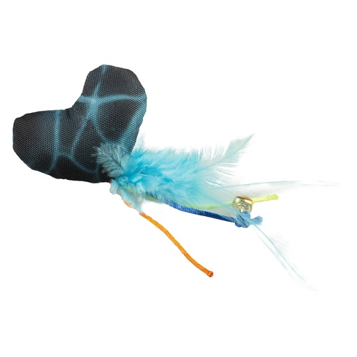 [12079] Flash heart with feathers [blue/green (Blue)]