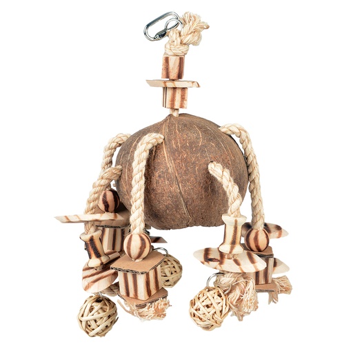 [12413] Coconut Jungle pendentif boules de saules & blocs en bois [marron (Marron)]