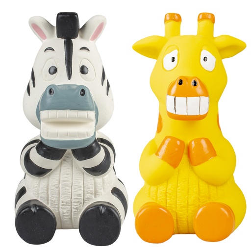 [12570] Latex zittende zebra/giraf [gemengde kleuren (Multi)]