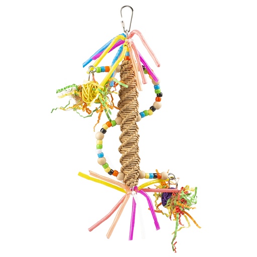 [12705] Pendentif spirale coloré en paille [multicolore (Multi)]