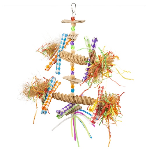 [12710] Pendentif XL coloré en paille [multicolore (Multi)]