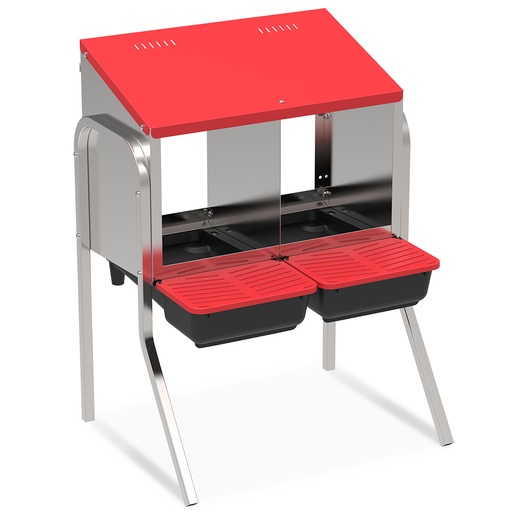 [12739] High galvanised laying nest with feet [red (Red)]