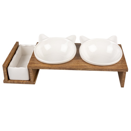 [13364] Dinner set Stone UP kitty face [wit (Wit)]