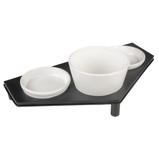 [13368] Dinner set Stone UP buffet triangle [wit/zwart (Wit)]