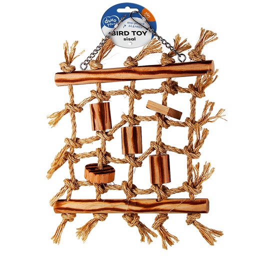 [13562] Filet d'escalade en sisal et blocs de bbq [beige (Marron)]