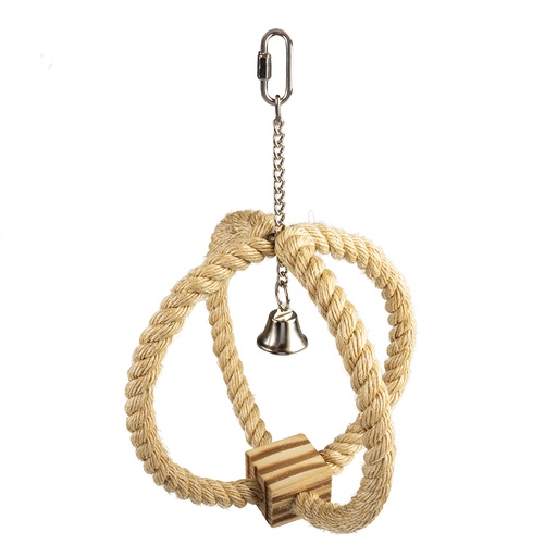 [13563] Ringseil aus Sisal mit BBQ Block und Glocke [beige (Braun)]
