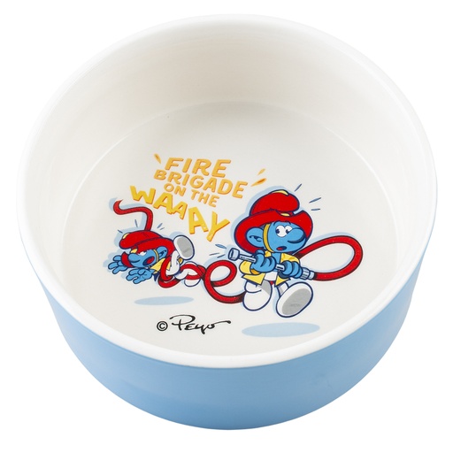 [13570] Brandweer smurfen eetkom [wit/blauw (Wit)]