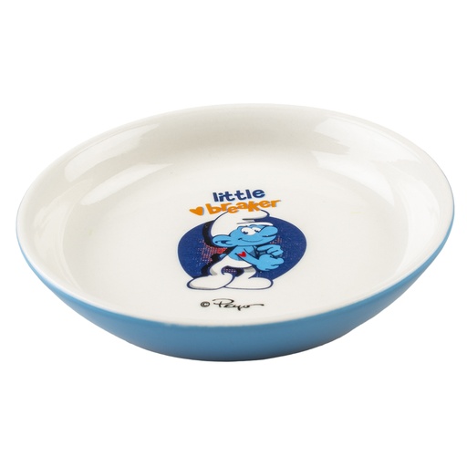 [13571] Hefty Smurf low feeding bowl [white/blue (White)]