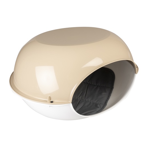 [13661] Luna igloo pour chat avec coussin [mocaccino (Marron)]