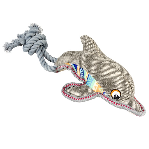[13977] Canvas dolphin with rope [gray (Gray)]