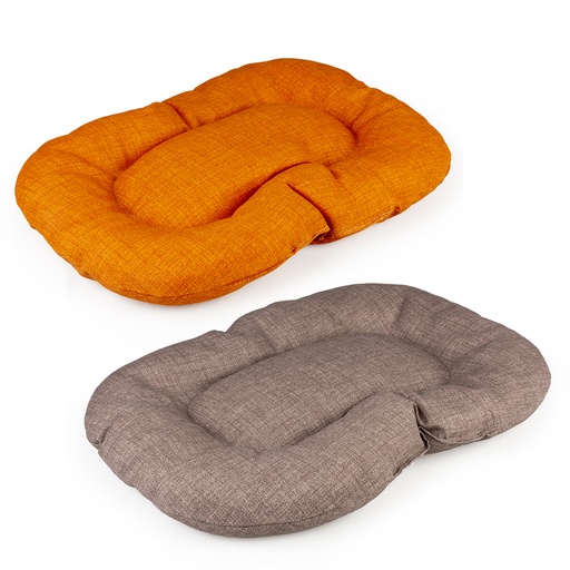 [14265] Oval cushion sewn Tangerine/Chestnut [mixed colors (Multi)]