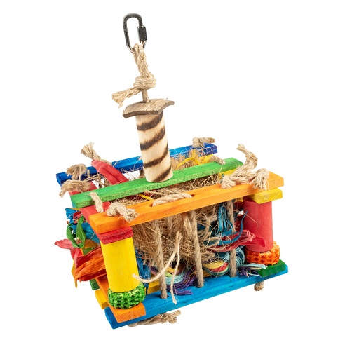 [14422] Houten speeldoos met sisal, cocos [meerkleurig (Multi)]