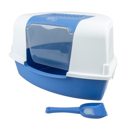 [14465] Kattentoilet Ariel hoek met filter & schepje [lichtblauw/wit (Blauw)]