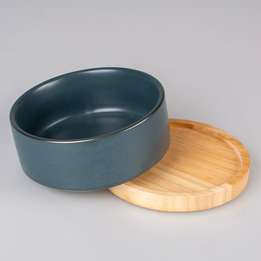 [15463] Eetkom Stone Timber [blauw (Blauw)]